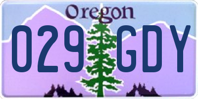 OR license plate 029GDY