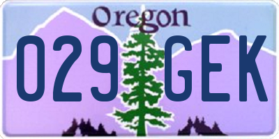 OR license plate 029GEK
