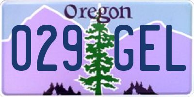 OR license plate 029GEL