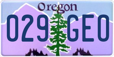 OR license plate 029GEO