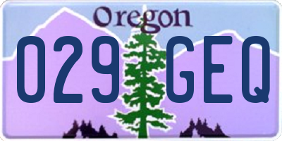 OR license plate 029GEQ