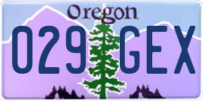 OR license plate 029GEX