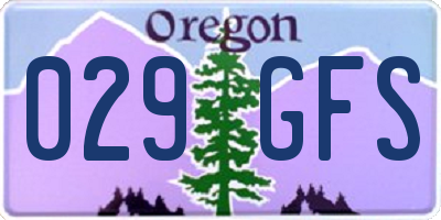 OR license plate 029GFS