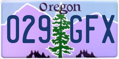 OR license plate 029GFX