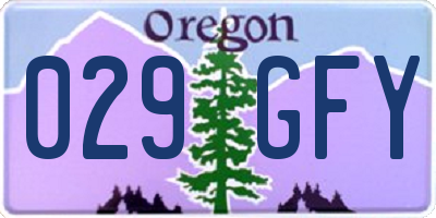 OR license plate 029GFY