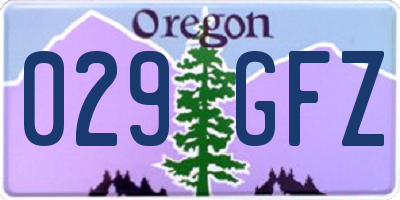 OR license plate 029GFZ