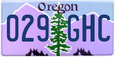 OR license plate 029GHC