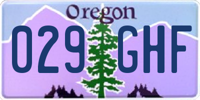 OR license plate 029GHF