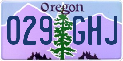 OR license plate 029GHJ
