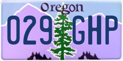 OR license plate 029GHP