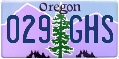 OR license plate 029GHS