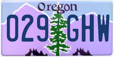 OR license plate 029GHW