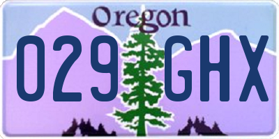 OR license plate 029GHX