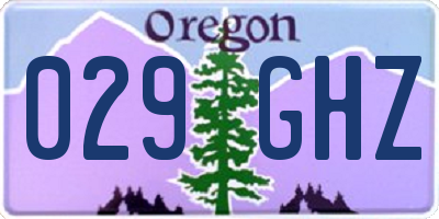 OR license plate 029GHZ