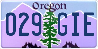 OR license plate 029GIE