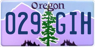 OR license plate 029GIH