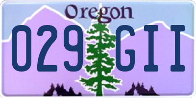 OR license plate 029GII