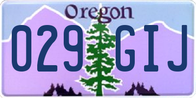 OR license plate 029GIJ