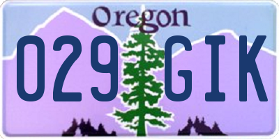 OR license plate 029GIK