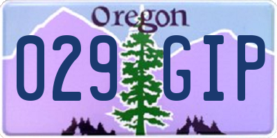 OR license plate 029GIP