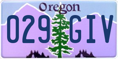 OR license plate 029GIV