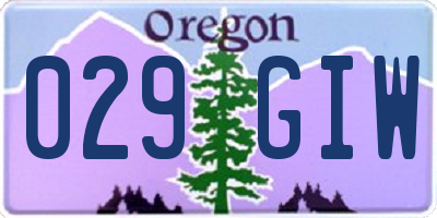 OR license plate 029GIW