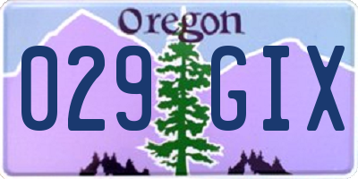 OR license plate 029GIX
