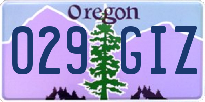 OR license plate 029GIZ