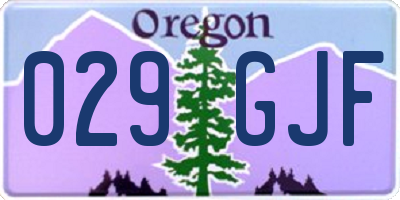 OR license plate 029GJF