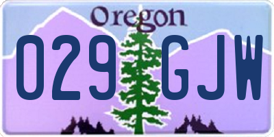 OR license plate 029GJW