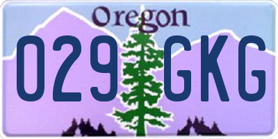 OR license plate 029GKG