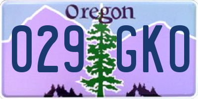OR license plate 029GKO