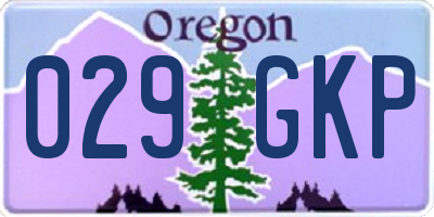 OR license plate 029GKP