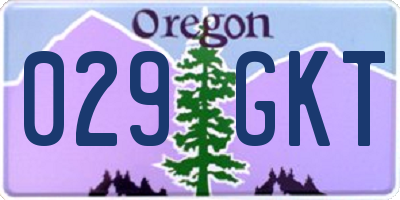 OR license plate 029GKT
