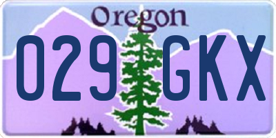 OR license plate 029GKX