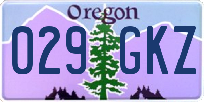OR license plate 029GKZ