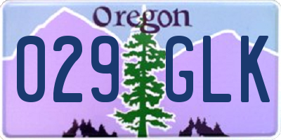 OR license plate 029GLK