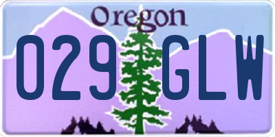 OR license plate 029GLW