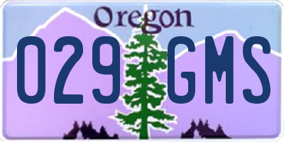OR license plate 029GMS