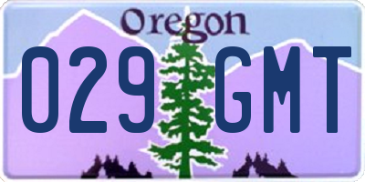 OR license plate 029GMT