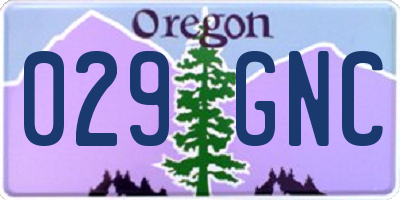 OR license plate 029GNC