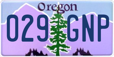 OR license plate 029GNP