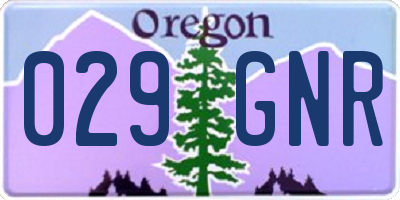 OR license plate 029GNR
