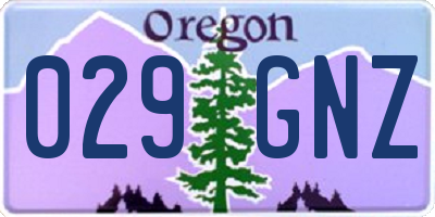 OR license plate 029GNZ