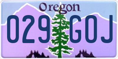 OR license plate 029GOJ
