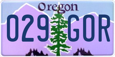 OR license plate 029GOR