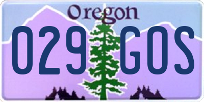 OR license plate 029GOS