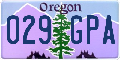 OR license plate 029GPA