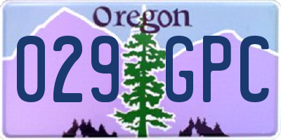 OR license plate 029GPC
