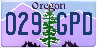 OR license plate 029GPD